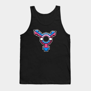 Trans Identity Pride Symbol with Flag Colours - Gender Sexuality - Transgender Symbol Tank Top